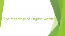 The meanings of English words