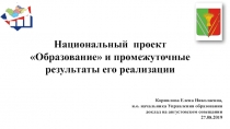 Национальный проект  Образование и промежуточные результаты его реализации