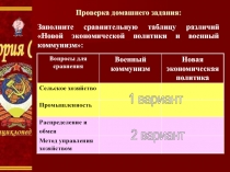 Проверка домашнего задания:
Заполните сравнительную таблицу различий Новой