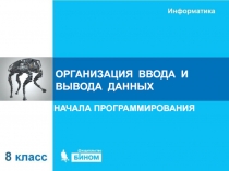 ОРГАНИЗАЦИЯ ВВОДА И ВЫВОДА ДАННЫХ
НАЧАЛА ПРОГРАММИРОВАНИЯ