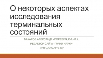 О некоторых аспектах исследования терминальных состояний