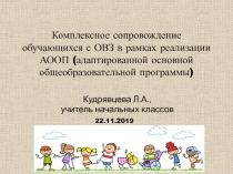 Комплексное сопровождение обучающихся с ОВЗ в рамках реализации АООП