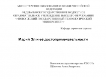 МИНИСТЕРСТВО ОБРАЗОВАНИЯ И НАУКИ РОССИЙСКОЙ
ФЕДЕРАЦИИ
ФЕДЕРАЛЬНОЕ