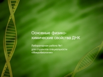 Основные физико-химические свойства ДНК