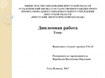 МИНИСТЕРСТВО ОБРАЗОВАНИЯ ИРКУТСКОЙ ОБЛАСТИ
УСТЬ-ИЛИМСКИЙ ФИЛИАЛ