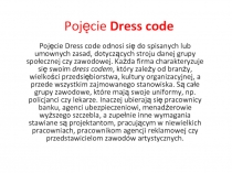 Pojęcie  Dress code