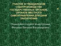 Участие в гражданском судопроизводстве государственных органов, органов