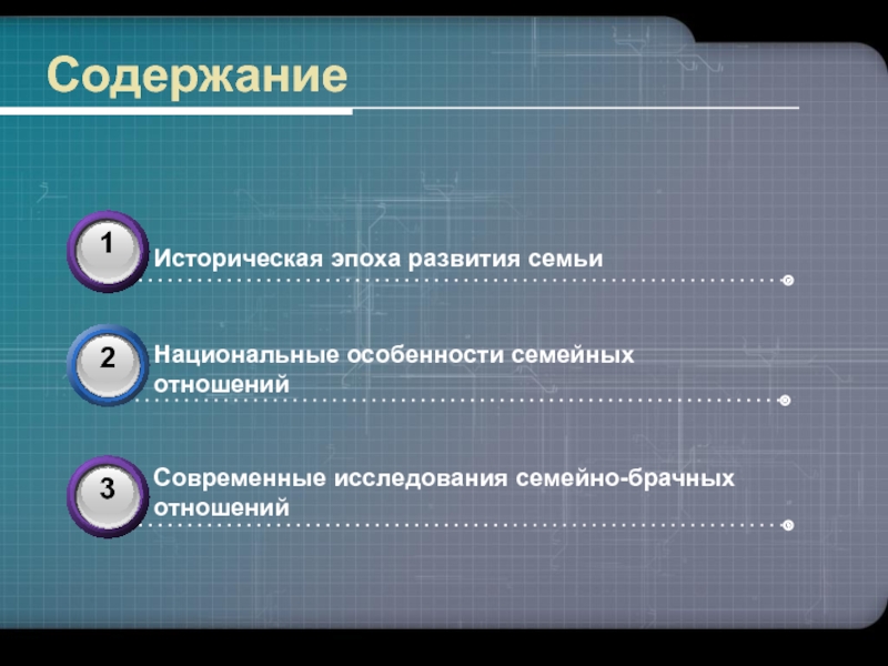 РАЗВИТИЕ НАУКИ О СЕМЬЕ И ИСТОРИЧЕСКИЕ ИЗМЕНЕНИЯ СЕМЬИ И БРАКА www.themegallery.comСодержание www.themegallery.comСодержание