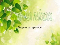 Теория литературы
Функции пейзажа