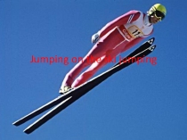 Jumping on the ski jumping
