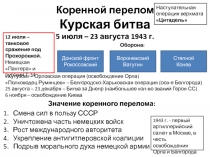 Коренной перелом Курская битва 5 июля – 23 августа 1943 г