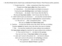 I. Do this 20-task test to check if you understand Present Tenses + Past Tenses