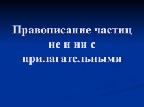 Правописание частиц не и ни с прилагательными