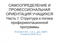 САМООПРЕДЕЛЕНИЕ И ПРОФЕССИОНАЛЬНАЯ ОРИЕНТАЦИЯ УЧАЩИХСЯ Часть 7. Структура и