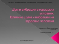 Шум и вибрация в городских условиях. Влияние шума и вибрации на здоровье