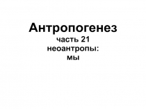 Антропогенез часть 21 неоантропы: мы