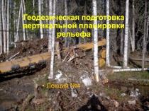 Геодезическая подготовка вертикальной планировки рельефа
Лекция № 4
14.02.2019
1