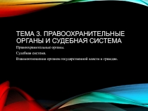 Тема 3. Правоохранительные органы и судебная система