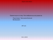 04.11.2013
ГБОУ СПО ПКГХ
Подготовил : Третьяков Е вгений Валерьевич
Презентация