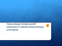 Связь между типами целей компании и схемой коммуникации в интернет