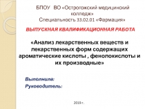 БПОУ ВО  Острогожский медицинский колледж  Специальность 33.02.01 Фармация