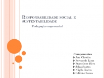 Responsabilidade social e sustentabilidade