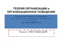 ТЕОРИЯ ОРГАНИЗАЦИИ и ОРГАНИЗАЦИОННОЕ ПОВЕДЕНИЕ