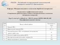 Кафедра Материаловедение и технология обработки материалов