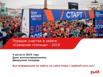 1
Порядок участия в забеге Северная столица - 2019
4 августа 2019 года
День