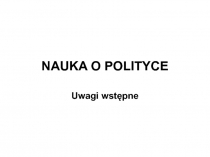 NAUKA O POLITYCE