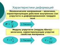 Характеристики деформаций