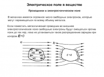 Электрическое поле в веществе
Проводники в электростатическом поле
В металлах