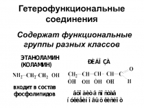 Гетерофункциональные соединения
Содержат функциональные группы разных классов