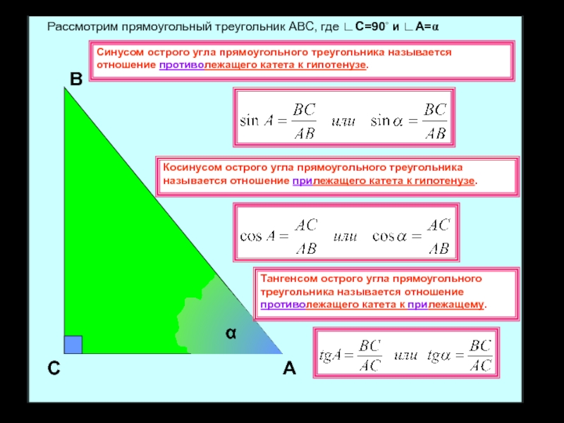 Определение синуса угла и косинуса угла 10 класс презентация