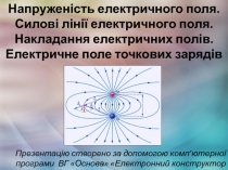 Напруженість електричного поля. Силові лінії електричного поля. Накладання