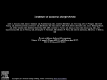 Treatment of seasonal allergic rhinitis
Mark S. Dykewicz, MD, Dana V. Wallace,