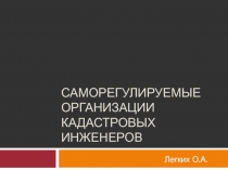 Саморегулируемые организации кадастровых инженеров