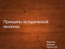 Принципы исторической геологии
Федотов Евгений
Группа 205