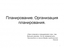 Планирование. Организация планирования