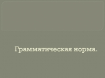 Грамматическая норма