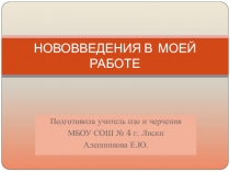НОВОВВЕДЕНИЯ В МОЕЙ РАБОТЕ