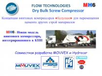 M H 6
Dry Bulk Screw Compressor
FLOW TECHNOLOGIES
M H 6 – Новая модель