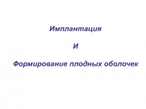 Имплантация
И
Формирование плодных оболочек