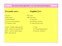 Русскоязычный оригинал и его англоязычный перевод