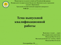 Тема выпускной квалификационной работы
