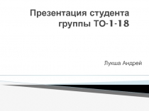 Презентация студента группы ТО-1-18