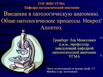 ГОУ ВПО УГМА Кафедра патологической анатомии В ведение в патологическую