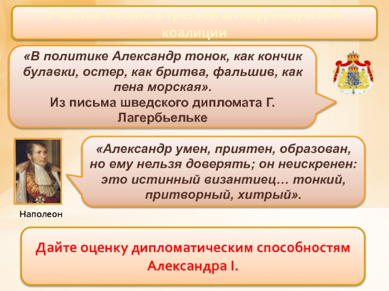 Презентация 9 класс внешняя политика александра 1