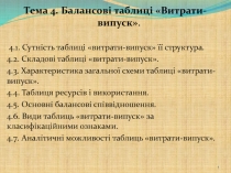 Тема 4. Балансові таблиці Витрати-випуск.
4.1. Сутність таблиці