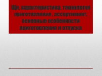 Щи, характеристика, технология приготовления, ассортимент, основные особенности